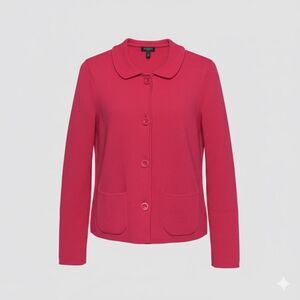 Talbots Hot pink knit button up blazer cardigan size SP